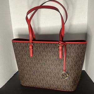Michael Kors Monogram Bag Red Straps